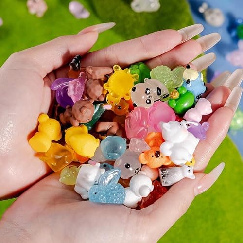 jrootouh 140 Pack Mini Animals Tiny Duck，Cow，Bee Figurines Bulk for Miniature Dollhouse Decor Accessories Garden Aquarium Potted Ornament Party DIY Charms Office Classroom Activity to Hide thumbnail 4