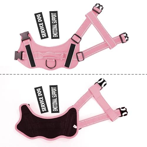 voopet Service Dog Harness, Emotional Support Pet Vest Harness, Reflective Breathable and Adjustable No-Pull ESA Dog Harness for Small Medium Large Dogs (with 4 PCS Removeable Tags) thumbnail 4