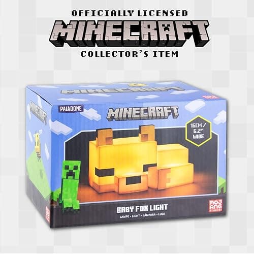 Paladone Minecraft Cute Fox Night Light, Soft Orange Glow, Officially Licensed Minecraft Decor and Desk Lamp for Gaming Room or Kids and Tween Bedroom thumbnail 6
