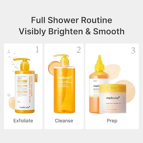 medicube Kojic Acid Turmeric Brightening Body Wash | Gentle Shower Gel for Uneven Skin | Niacinamide, Vitamin C, AHA/BHA | Deep Cleansing, Hydrating Formula | Easy and Effective, 13.52 fl.oz thumbnail 6