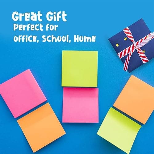 (24 Pads) Sticky Notes 3x3 in 100 Sheets/Pad, Self-Sticky Note Pads, 6 Bright Colors Super Sticky Pads - Easy to Post for School, Office Supplies, Desk Accessories thumbnail 7