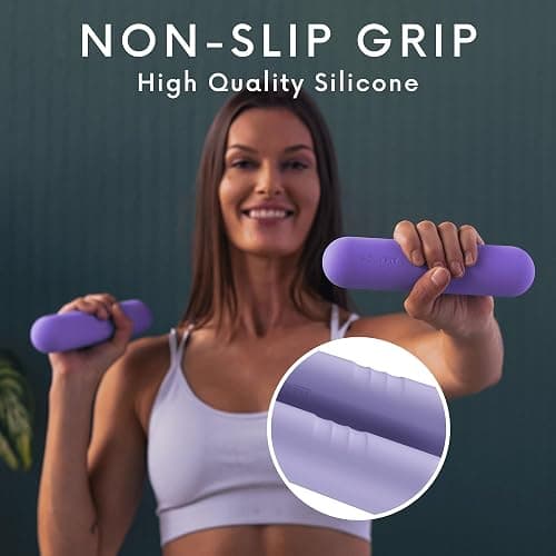 Polyfit Dumbbell Weight Bars for Women - Set of 2 (3.3 LB | 6.5 LB Pair) - Dumbbell Set for Walking, Yoga, Dance, Barre, Pilates, Cardio, Aerobics thumbnail 3