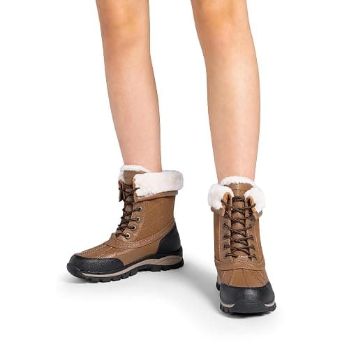 DREAM PAIRS Snow Boots for Women Waterproof Mid Calf Lace Up Duck Boots Warm Faux Fur FuzzyGo Bold Winter Boots for Outdoor thumbnail 6