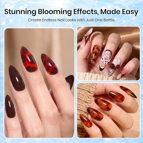 Beetles Blooming Gel 15 ml Clear UV Gel Polish Nail Art for Tortoise Nails | Marble and Natural Stone, Watercolor and Floral Print Spreading Effects, Soak-Off DIY Manicure Design thumbnail 2