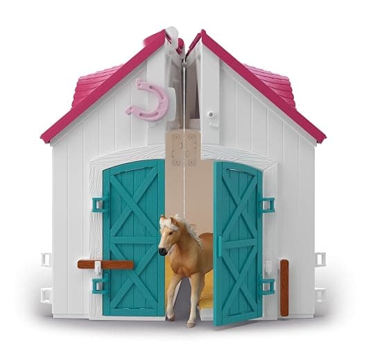 Schleich Horse Club - 60PC Little Horseshoe Open Stable Playset - with 2 Horse Figurines, Action Figure, Stable and Accessories - Toy Horses for Girls and Boys - Kids Ages 5+ | 42703 thumbnail 8