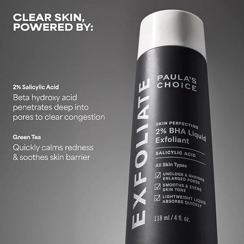 Paula's Choice SKIN PERFECTING 2% BHA Liquid Exfoliant - Face Exfoliating Peel Fights Blackheads & Enlarged Pores - for a Healthy Glow - with Salicylic Acid - Combination & Oily Skin - 30 ml thumbnail 3