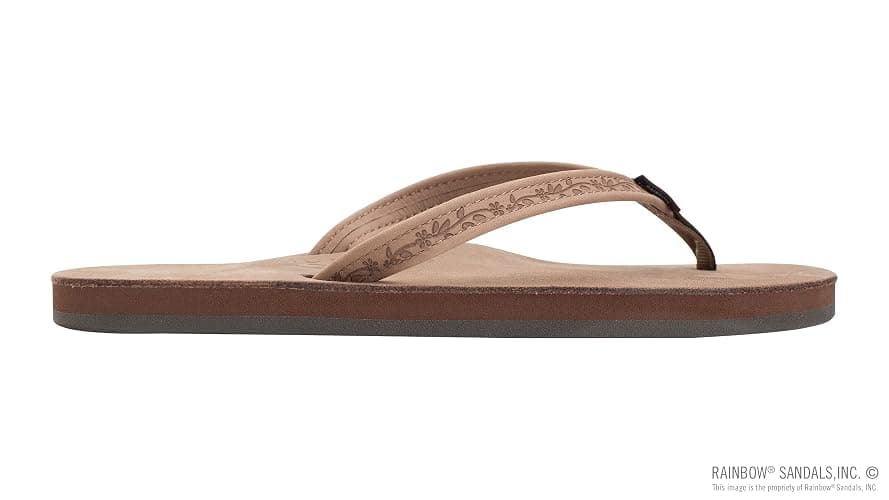 Rainbow Sandals Ladies Las Flores - Single Layer Premier Leather with a Floral 1/2" Narrow Strap thumbnail 4