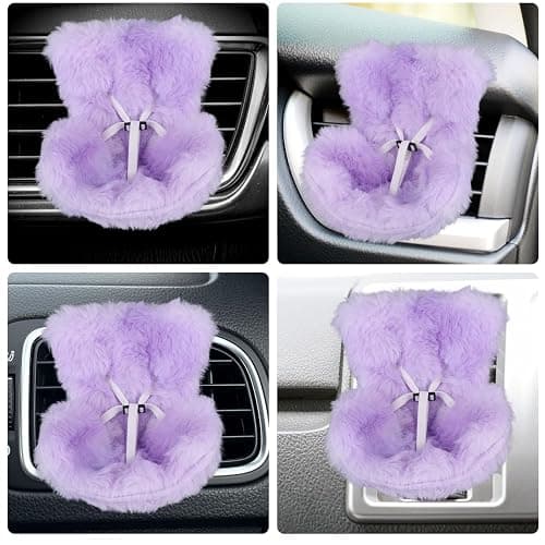 Doll Car Seat, Plush Safety Seat Vent Clip with Vent Clips for 17cm Dolls Carseat Baby Stroller Stylish Toy Ornaments for Vehicle Home Furniture Decorations Desktop Display (Purple) thumbnail 7