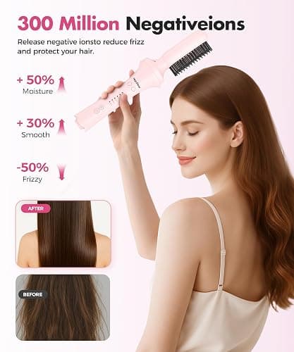HarrFlow Automatic Hair Curler for Women 7 in 1 Curling Iron & Hair Straightener Brush with 3 Heat Settings, Timer, 300M Negative Ions & Dual Voltage for Frizz-Free Curls at Home & Travel thumbnail 4