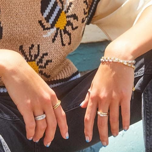 Kendra Scott Juliette Band Ring in White Crystal, Fashion Jewelry for Women thumbnail 3