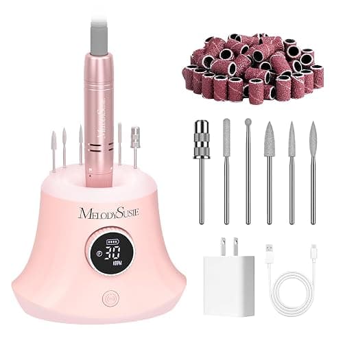 MelodySusie Multifunctional Upgraded Desktop Cordless Nail Drill with Bit Holders, SC320G 30000RPM E-File with Elegant Design for All Manicure Shaping & Gel Removal, Ideal for Nail Artists & Home Use - Image 1