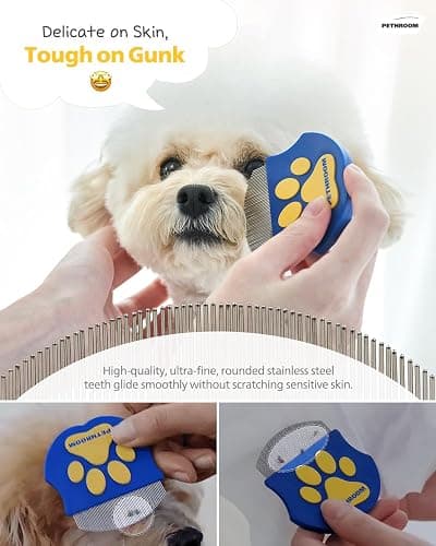PETHROOM Professional Eye Comb for Pets | Stainless Steel Tear Stain Remover for Cats & Dogs | Gentle Round-Head Grooming Tool | Compact & Portable for Eye Gunk Removal thumbnail 5
