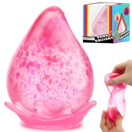 Aooess Fidget Toys Stress Cube for All Ages: Cube Squishies Anxiety Stress Relief, Ice Squishy Drop Malt Sugar Balls, Soft Sensory Calming Toys for Kids, Teens and Adults Party Favors, Pink - Image 1