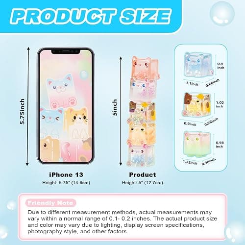 Glow in The Dark Figure, Square Cat Series Blind Box (5 Figures per Box) Random Style Action Figure Cute Blind Bag Collectible Toys - Mini Figures Mystery Box for Cat Lovers Birthday Gift & Desk Decor thumbnail 2