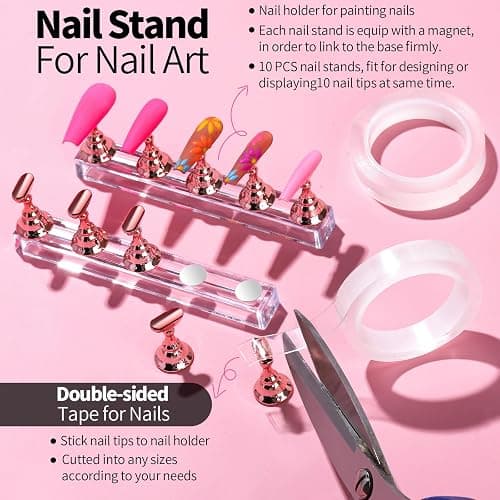 FANDAMEI Nail Design Tools, Nail Art Tools, Nail Brush, Nail Art Kit With Nail Stand, Nail Holder For Painting Nails, Nail Art Brushes, Nail Dotting Tool, Nail Art Palette, Nail Tools For Nail Art thumbnail 4