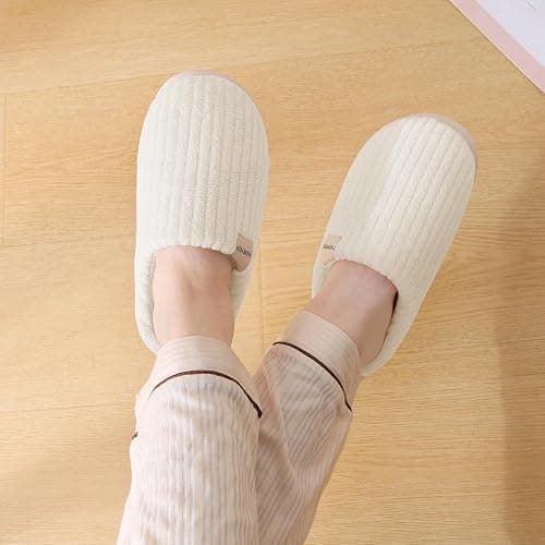 HUXMEYSON Slippers for Women, Warm Memory Foam Comfy House Slippers with Anti-Skid Rubber Sole for Indoor and Outdoor thumbnail 7