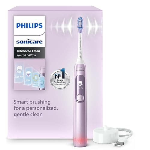Philips Sonicare AdvancedClean Limited Edition, Cepillo de dientes eléctrico - Smart Screen, sensor de presión, recambio del cabezal de cepillado, 5 modos de cepillado y SmarTimer, rosa, HX3792/12 - Image 1