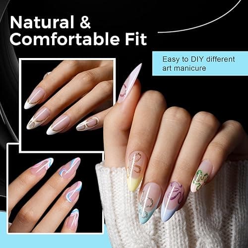 TOMICCA Nail Tips Clear Acrylic Nails 240Pcs Fake nails Medium Almond Nail Tips Pre-shape Gel Nails for Nail Extension False Nail Tips 12 Sizes - Half Matte-240 pcs Medium Almond Nail Tips thumbnail 3