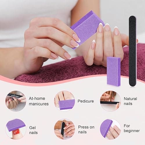 Canvalite Nail File and Buffer 100/180 Grit Emery Boards for Nails | Double sided emery board for gel prep, mini buffer block for smoothing, reusable nail care for beginners thumbnail 6
