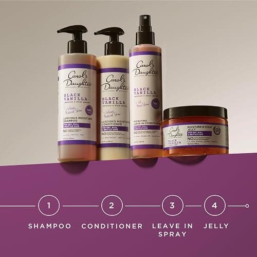 Carol's Daughter Black Vanilla Moisture Sulfate Free Shampoo for Curly, Wavy or Natural Hair, Moisturizing Hair Care for Dry, Damaged Hair, 12 Fl Oz thumbnail 9