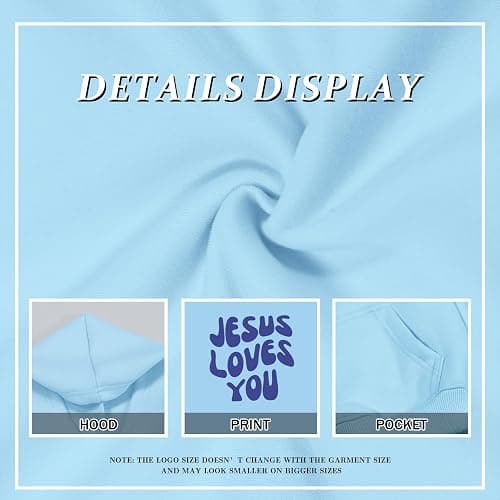 Kelxjia Christian Jesus Loves You Hoodie For Teen Girls Cute Graphic Hoodies Kids Bible Verse Faith Sweatshirt God Pullover thumbnail 6
