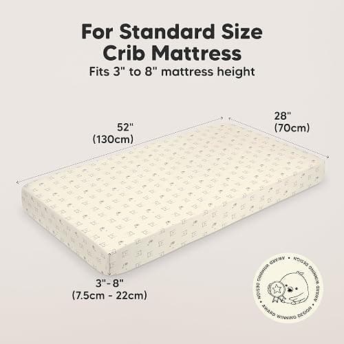 KeaBabies 2-Pack Organic Crib Sheets for Boys, Girls - 52x28 Fitted Crib Mattress Sheet Neutral, Breathable Jersey Cotton Cover for Baby Bed, Toddler Mattress, Soft & Cute Prints (Bumble Bear) thumbnail 2