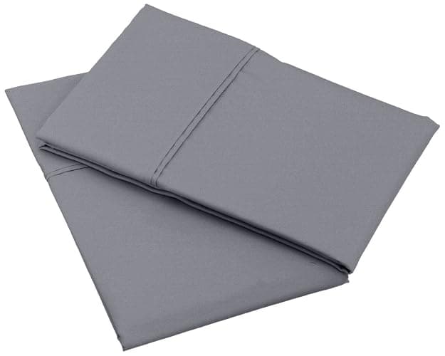 Amazon Basics 400 Thread Count Cotton Pillow Cases, King, Set of 2, Dark Gray, 40" L x 20" W, Pillows Not Included thumbnail 3