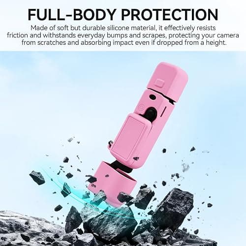 Easy Hood Protective Case for DJI Osmo Pocket 3/Xtra Muse Camera(Pink) | Camera Cover Set with Lens Protector Cover,Anti-Loss Strap,Mic Protector,Soft Silicone,Anti-Scratch,Slim Fit Skin Accessories thumbnail 8