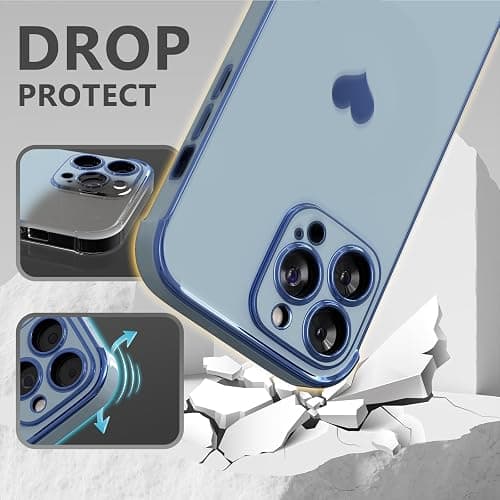 Rxuiael Luxury Women Case for iPhone 12 Pro Max 6.7in | Soft Phone Case | Upgraded Shockproof Corners | Love Heart Protective Phone Cover for iPhone 12 Pro Max (Blue) thumbnail 4