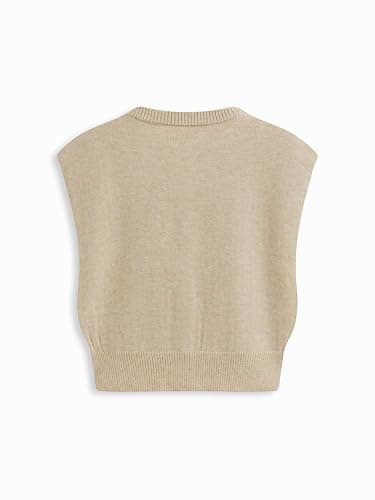 CIDER Sleeveless Knit Cardigan Sweater Women Crew Neck Casual Rose Button Cable Knit Vest thumbnail 3