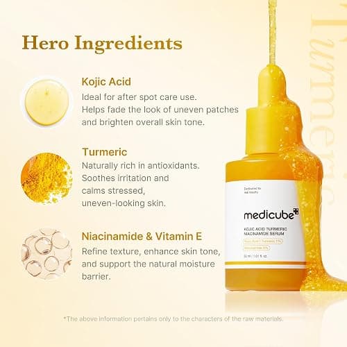 medicube Kojisäure Kurkuma Klärendes Kapsel-Serum Gesicht | Beruhigendes Serum mit Niacinamid & Glow-Kapseln, Feuchtigkeit und Hautbarrierepflege, Koreanische Hautpflege, 30ml thumbnail 3