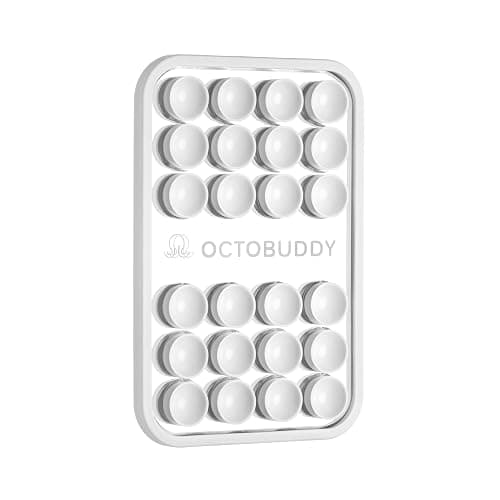 OCTOBUDDY Mirror - OG Suction Cup Phone Mount - White | Silicone Suction Grip Mobile Holder with Built-In Mirror - Hands-Free Selfies and Videos - Content Creator Accesory - Image 1