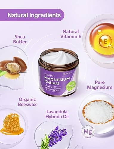 stilip Natural Topical Magnesium Cream for Sleep,Nighttime Magnesium Lotion for Pain and Leg Cramps,Muscle Relaxation,Calm,Deep Hydration for Skin Care-Lavender thumbnail 3