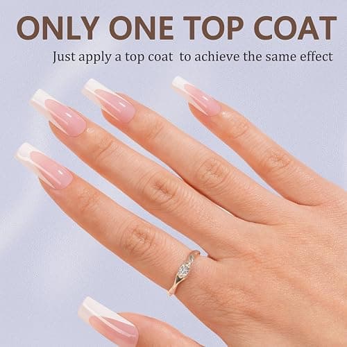 Misssix Deep French Gel Nail Tips, 150Pcs French Tip Press on Nails Long Square Pink, No Need to File 3 in 1 Tips Pre-lasting, Fake Nails for Nail Art DIY 15 Sizes thumbnail 2
