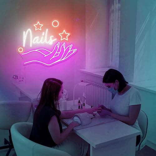 Nails Neon Sign, Nail Salon Neon Sign, Salon LED Light, Beauty Salon Decor, Manicure Station Lighting, Custom Nail Art Sign, Salon Grand Opening Gift, Gift for Nail Techs thumbnail 4