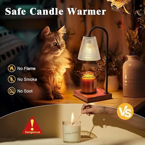 Hong-in Candle Warmer Lamp with Timer-Dimmable Black Candle Warmer,New Mom Gifts,House Warming Gifts New Home Bedroom Decor,Wax Warmer for Scented Wax Jar Candles thumbnail 4