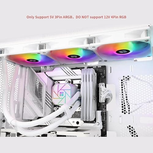 TR-AQUA ELITE 360 White V3 CPU Liquid Cooler, 3 ARGB PWM Fans with S-FDB Bearings, Efficient PWM Controlled Pump, for AMD / AM4 / AM5 Intel LGA1150 / 1151/1200 / 2011/1700, (AE360 White V3) thumbnail 6