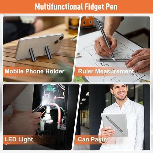 Dusor Gifts for Men Fidget Pen, Easter Basket Stuffers for Teens Multifunction Pen, Anniversary Birthday Easter Gift for Men Dad Him Husband Boyfriend, Easter Basket Cool Stuff Gadgets for Son Teens thumbnail 5