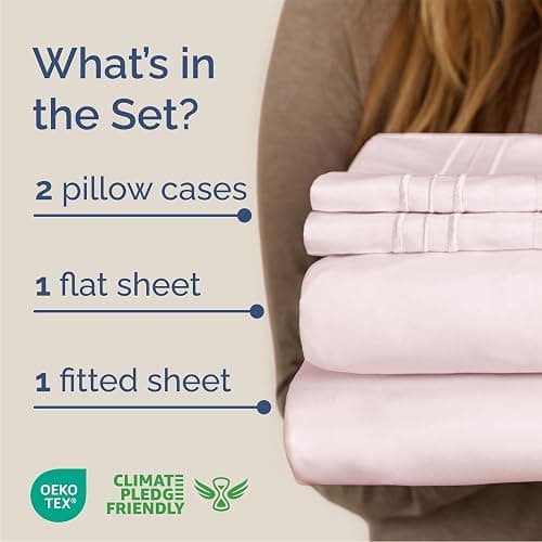 Queen Size 4 Piece Sheet Set - Comfy Breathable & Cooling Bed Sheets Set - Hotel Luxury Bedding for Women, Men, Kids, Teens, Boys & Girls - Deep Pockets, Soft, Wrinkle Free - Oeko-Tex - Lavender Pink thumbnail 2