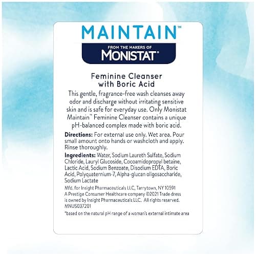 Monistat Boric Acid Feminine Wash, Fragrance-Free Intimate Wash for Women with Gentle pH-Balanced Formula, 16 Fl Oz thumbnail 7