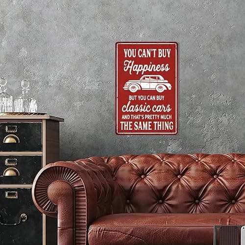 Classic Car Gifts For Men Vintage Car Decor Funny Garage Wall Decor Unique Gifts For Car Lovers Man Cave Wall Decor You Can't Buy Happiness But You Can Buy A Classic Cars thumbnail 7