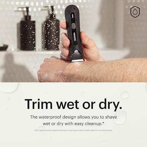 MANSCAPED® The Lawn Mower® 3.0 Plus Groin & Body Hair Trimmer – Updated SkinSafe® Trimmer Blade, Waterproof Wet/Dry Groomer, USB-C Rechargeable, Men’s Wireless Ball Shaver, Tuxedo Black thumbnail 3