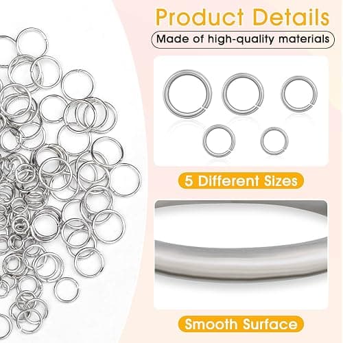 PAXCOO 4600Pcs Silver Jump Rings with Jump Rings Open/Close Tools for Jewelry Making and Necklace Repair (Assorted Sizes) thumbnail 5