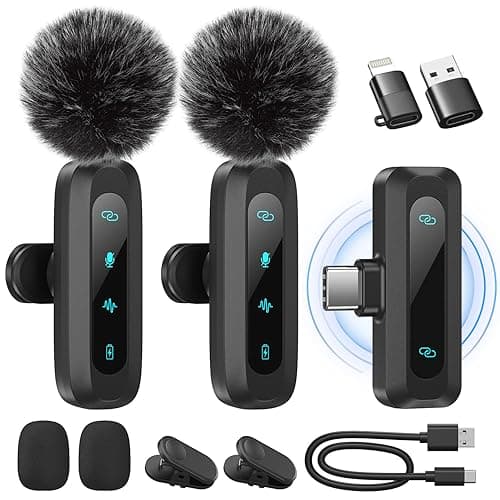 WARM BOX Microphone de Lavalier sans Fil pour iPhone,iPad,téléphone Android,2-Pack Mini Microphone avec réduction du Bruit, appairage Automatique,sourdine et réverbération pour - Image 1
