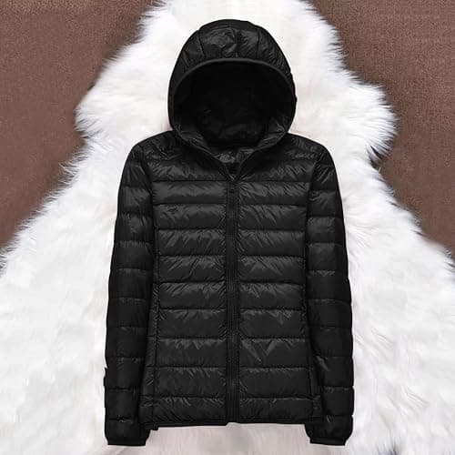 Aniywn Packable Puffer Jacket Women with Hood Lightweight Full Zip Puffer Jacket Quilted Winter Coat Warm Cropped Outwear thumbnail 3