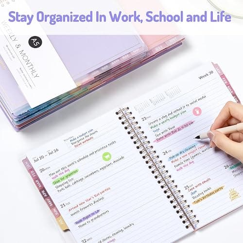 Forvencer Planner 2026-2027, 17 Month Weekly and Monthly Calendar Planner, Jan 2026 -May 2027, 6.3" x 8.4", Daily Agenda Book with Tabs, College Organizer Notebook, School Supplies for Student Teacher Classroom, A5, Black thumbnail 6