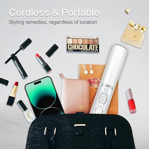 Cordless Hair Straighteners 5000 mAh Long Range Titanium Portable Flat Iron Wireless Mini Hair Straightener 2 in 1 for Straightening and Curling Travel Straightener max. 210℃/410℉ Heats Up in Seconds thumbnail 6