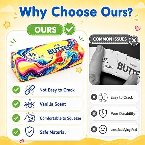 2Pcs Squeeze Butter Toy, Slow Rising Squishy with Rainbow Wave, Dumpling Stress Balls, PU Materia Fidget Toys for Party Favor or Office thumbnail 3