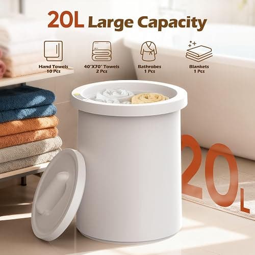 PQH Large Towel Warmers for Bathroom - Fast Heated Blanket Warmer,Fits Up to Two 40"X70" Oversized Towels,Blankets,Bathrobes,Auto Shut-Off Timer,Hot Towel Warmer Bucket for Home SPA thumbnail 3