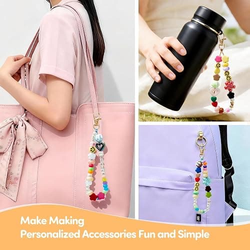 zackal DIY Bracelet Making Kit for Women - 421 Pcs Jewelry Beads Set, Makes 5 Handmade Bracelets, Craft Supplies with Pony Beads & Letter Beads for Adults thumbnail 6